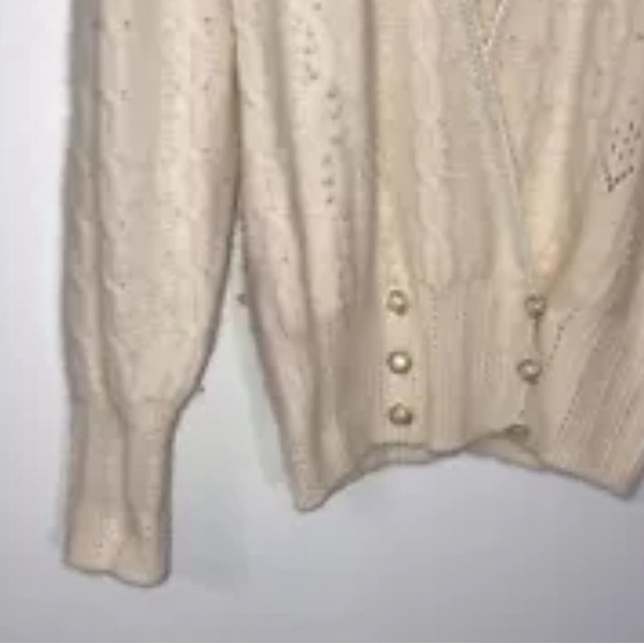 Womens Vintage Sideffects Sweater, Lambswool & Angora Blend, Cream, size M, EUC! - Picture 4 of 4